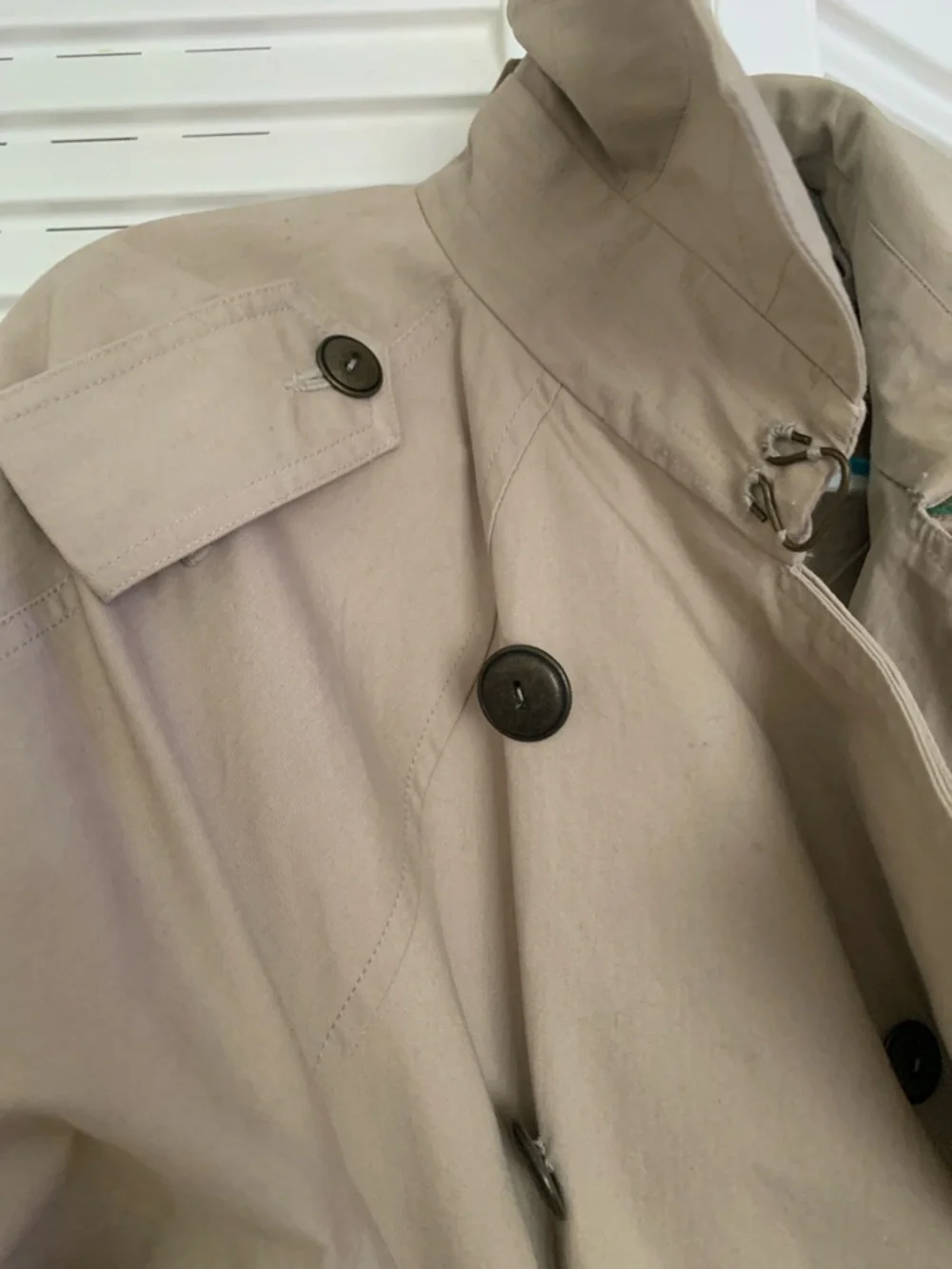 Calypso St. Barth Embroidered Beige Trench Coat with Floral Detail - Picture 7 of 15
